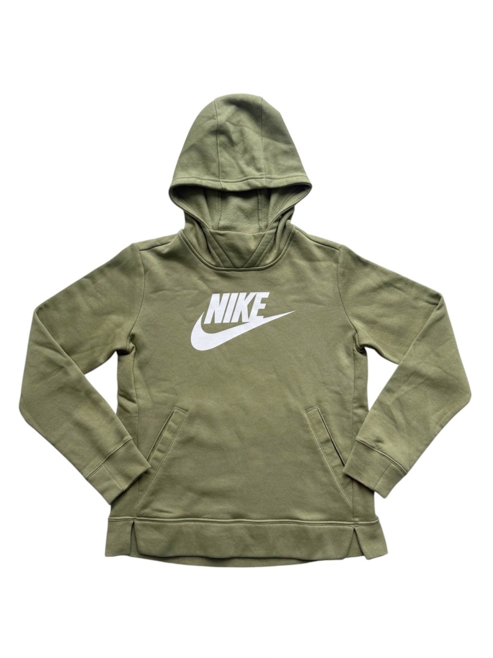 Nike Girls Pullover Hoodie Sweatshirt Olive Green Size Large